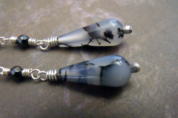 Dentritic Agate Earrings by Barefoot Maiden