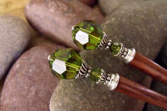 Absinthe Green Hairsticks