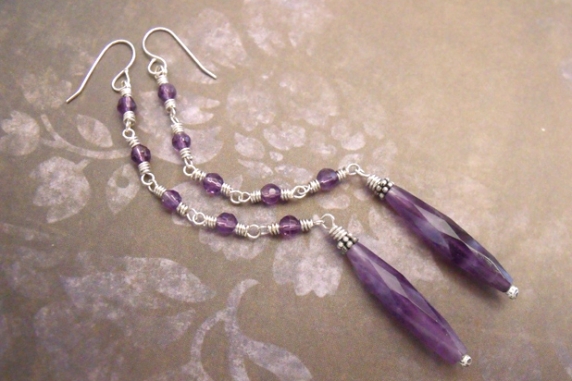 Amethyst Earrings by Barefoot Maiden