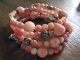 Peach Candy Jade Stacking Bracelets