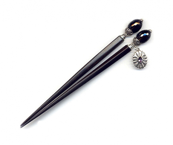 Chocolate Velvet Sterling Charm Hairsticks chocolatevelvetcharmhairsticks.jpg