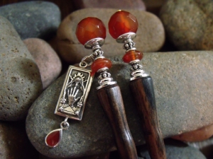 Ace of Wands Charm Dangle Hairstick