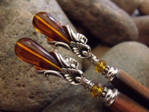 Amber Afternoon Hairsticks