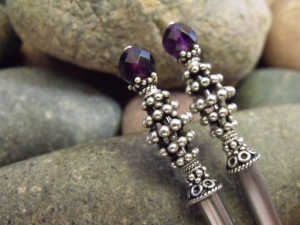 Amethyst Beehives Hairsticks