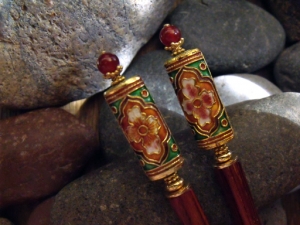 Arabesque in Green Hairsticks