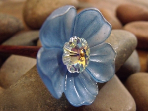 Blue Spring Flower Hairstick