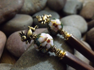 Bunnies in the Garden Hairsticks