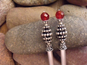 Carnelian Beehives Hairsticks