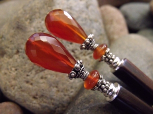 Carnelian Fervor Hairsticks