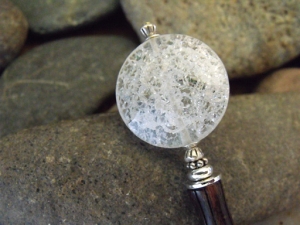 Crazed Quartz Disk Hairstick