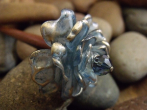 Dusty Blue Rose Hairstick