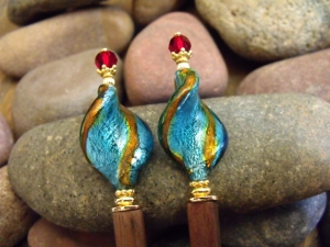 Foiled Flames Hairsticks