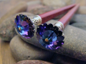 Heliotrope Flower Hairsticks