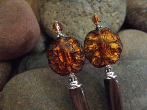 Iced Amber Hairsticks