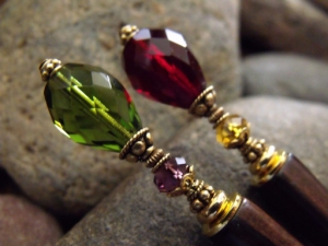 Jeweled Rainbow Hairsticks