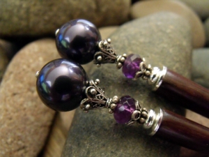 Purple Pearl Hairsticks