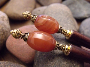 Red Talisman Hairsticks