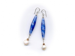 Silky Blue Drop Earrings