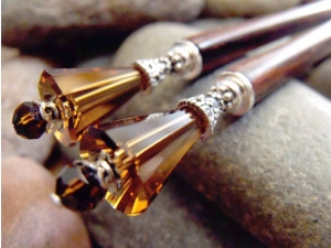 Smoked Deco Hairsticks