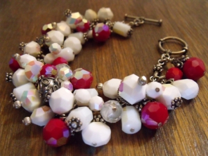 Snowballs and Berries Crystal Charm Bracelet