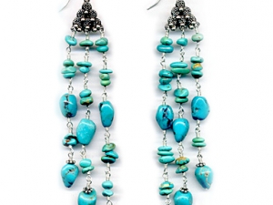 Tall Gal Turquoise Chandelier Earrings