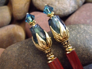 Teal Fairytale Flower Hairsticks