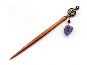 Teal Berry Leaf Charm Hairstick Teal Berry Leaf Charm Hairstick