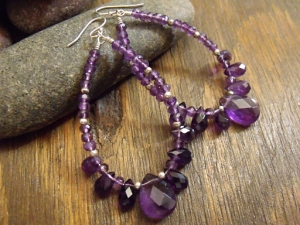 Twilight Amethyst Hoop Earrings