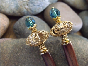 Indicolite Victoriana Hairsticks